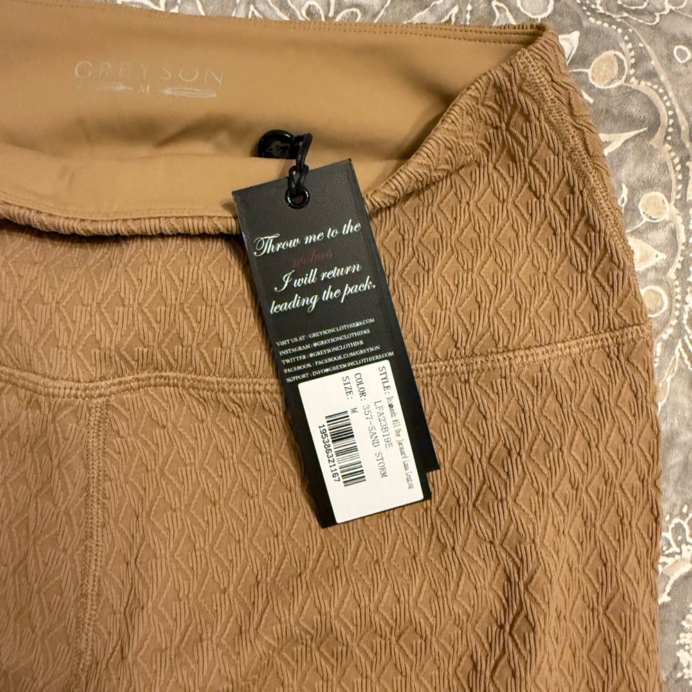 Greyson Embossed Brown leggings